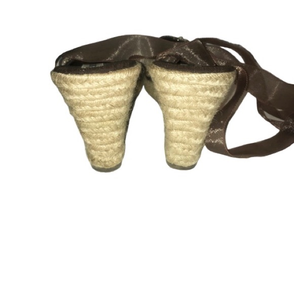 Steve Madden Bommbay Wedges Ankle Wrap Brown 8.5 - Picture 5 of 8